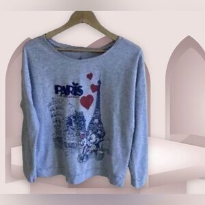 Disney Parks Epcot Paris Long Sleeve, Size XL Mikey, Minnie gray T-shirt  cotton